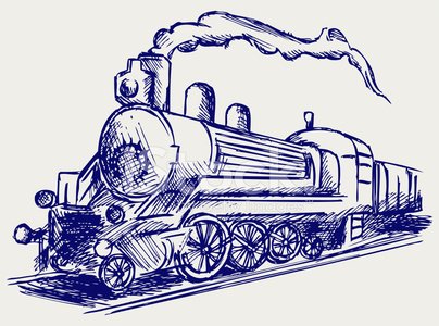 404x300 Steam Train With Smoke Stock Vectors - Steam Engine Drawing