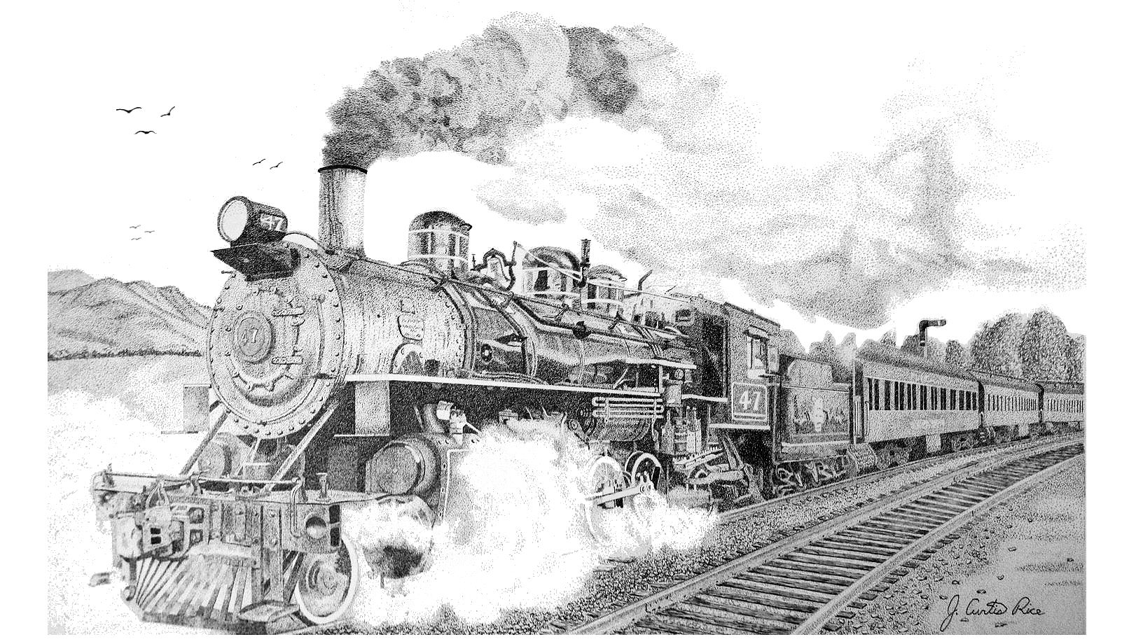 1632x920 engine - Steam Engine Train Drawing