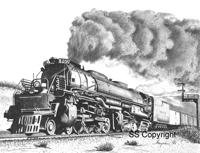 690x528 Rail Art - Steam Engine Train Drawing