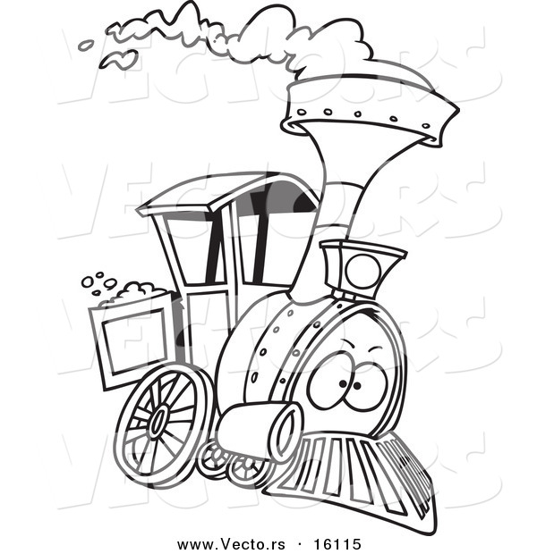 600x620 vector of a cartoon steam engine train - Steam Engine Train Drawing