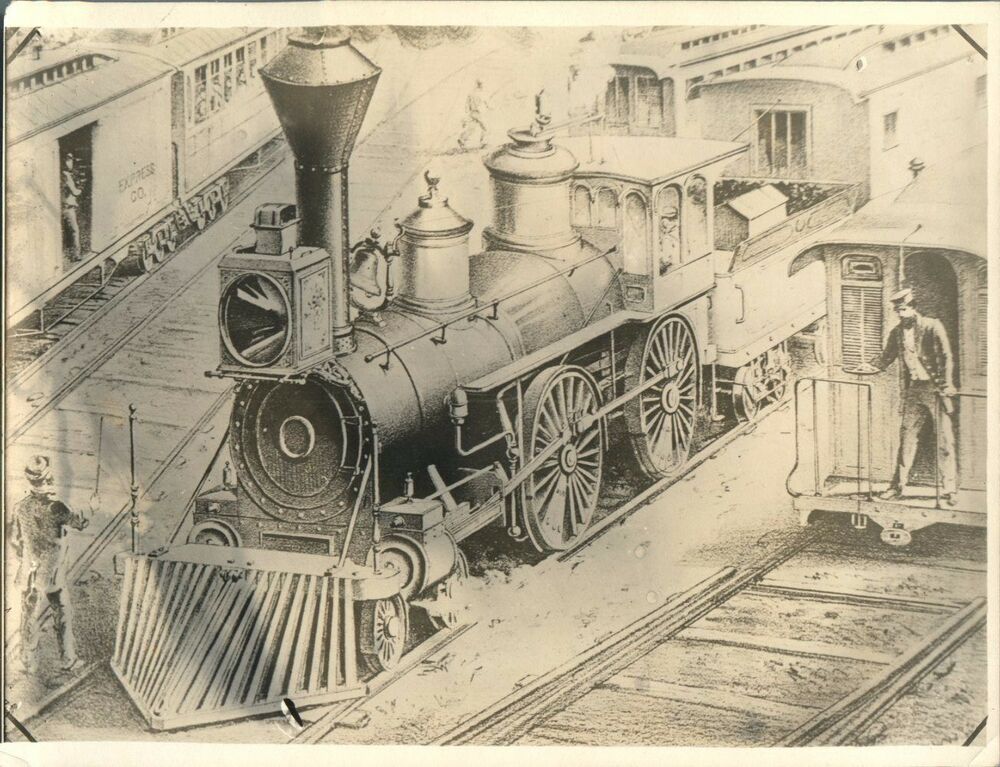 1000x767 Vintage Black White Train Photo Steam Locomotive Drawing - Steam Engine Train Drawing