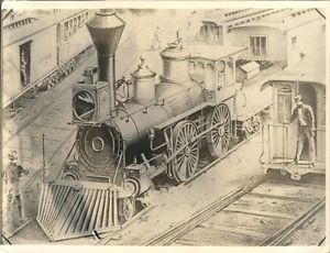 300x230 vintage black white train photo steam locomotive drawing - Steam Locomotive Drawings