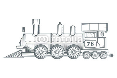 400x267 Old Train Logo Locomotive Drawing Steam Transport Vector - Steam Train Drawing