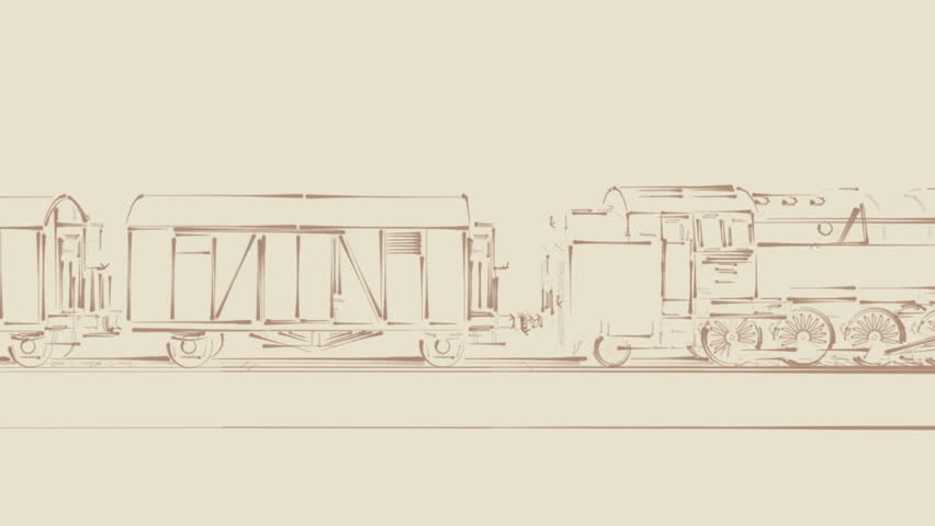 852x480 Old Steam Locomotive Train With Stock Footage Video - Steam Train Drawing Side View