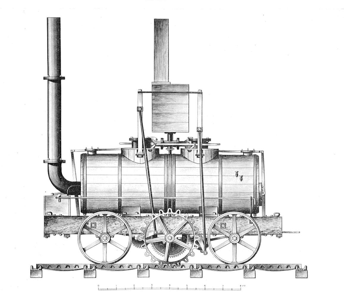 1157x998 Salamanca - Steam Train Drawing Side View