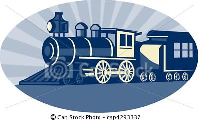 400x243 Stock Illustration - Steam Train Drawing Side View