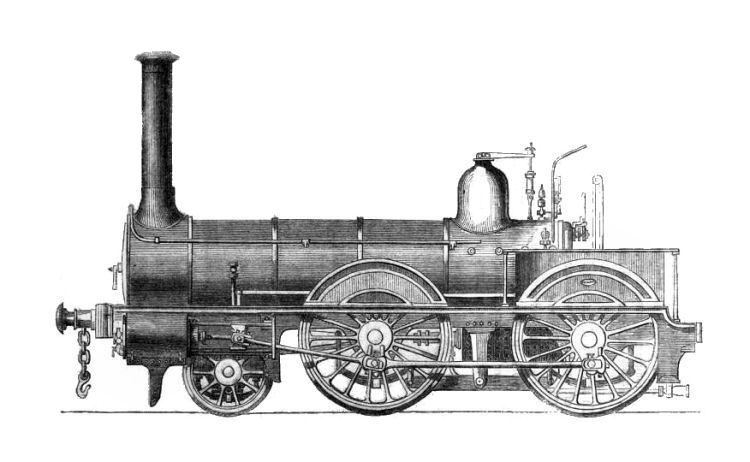 750x462 Bridge Street Station, Glasgow - Steam Train Drawing Side View