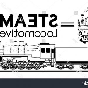 300x300 Photostock Vector Line Drawing Of A Steam Locomotive Front - Steam Train Line Drawing
