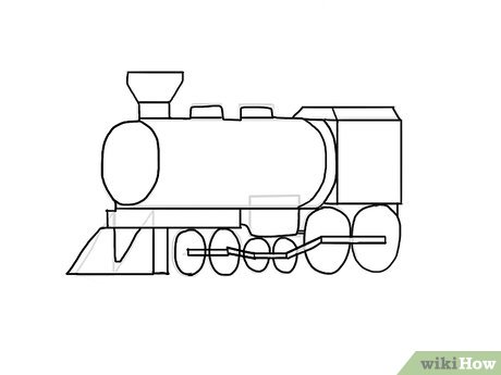 460x345 Ways To Draw A Train - Steam Train Line Drawing