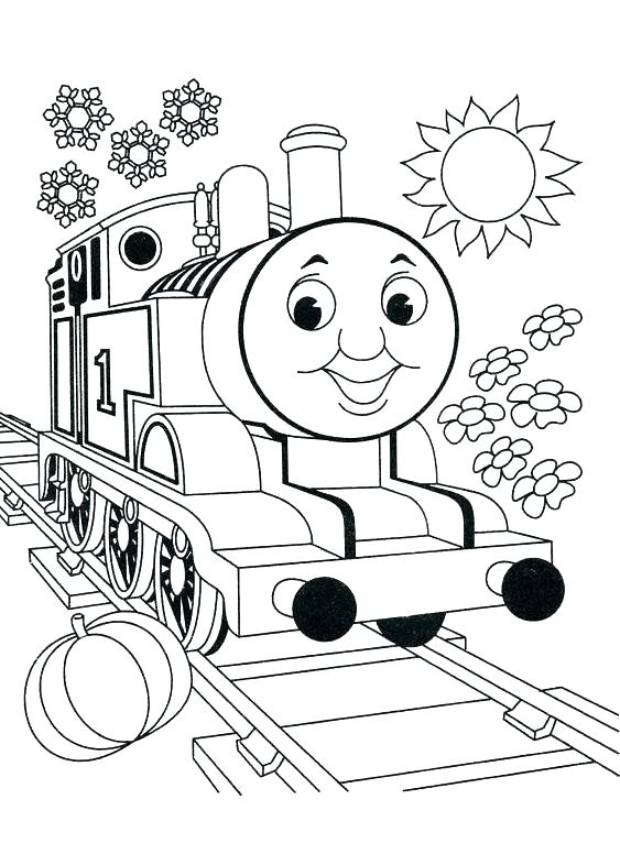 563x786 Train Track Coloring - Steam Train Line Drawing