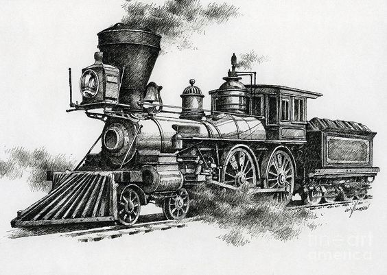 564x401 Back To The Future The Train Line Drawing - Steam Train Line Drawing
