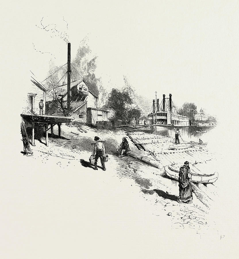 832x900 manitoba, steamboat landing, canada drawing - Steamboat Drawing