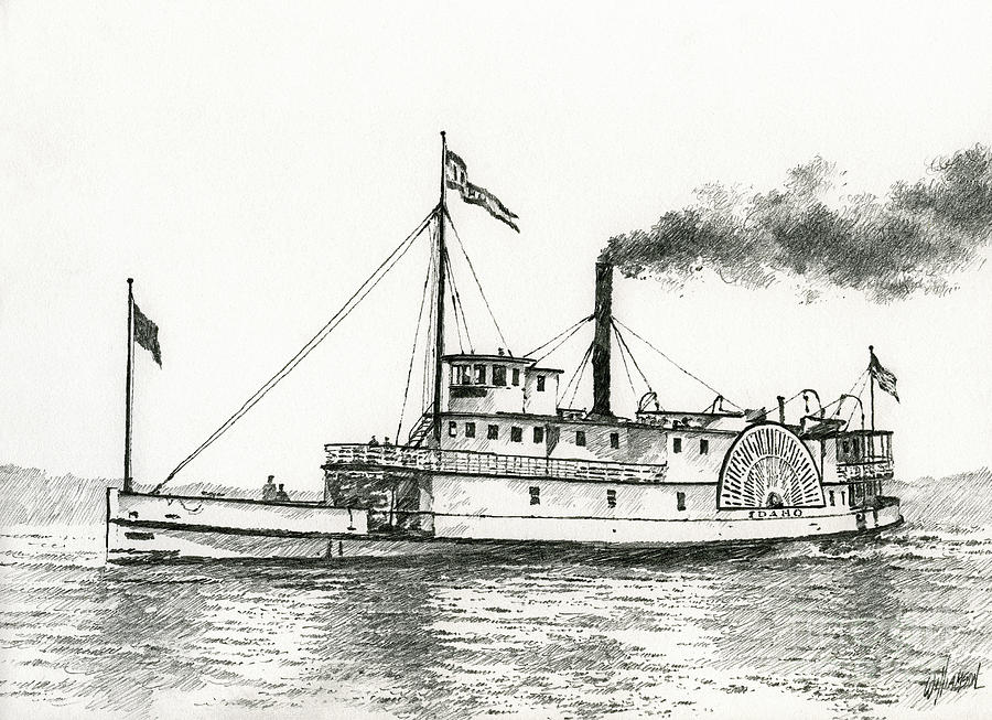 900x653 steamboat idaho drawing - Steamboat Drawing