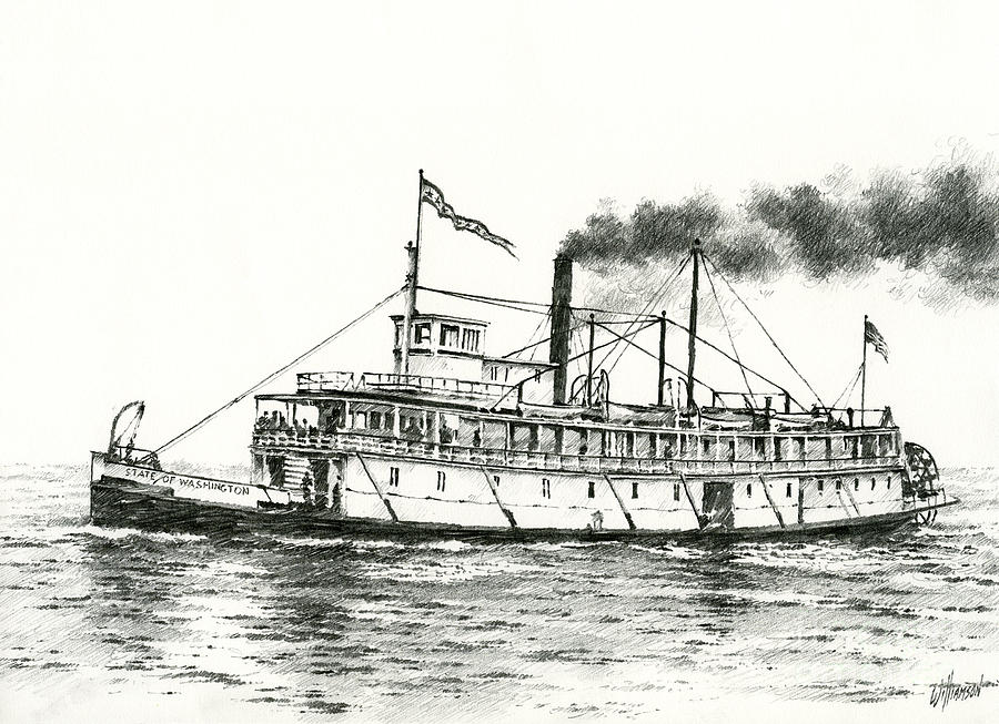 900x653 steamboat state of washington drawing - Steamboat Drawing