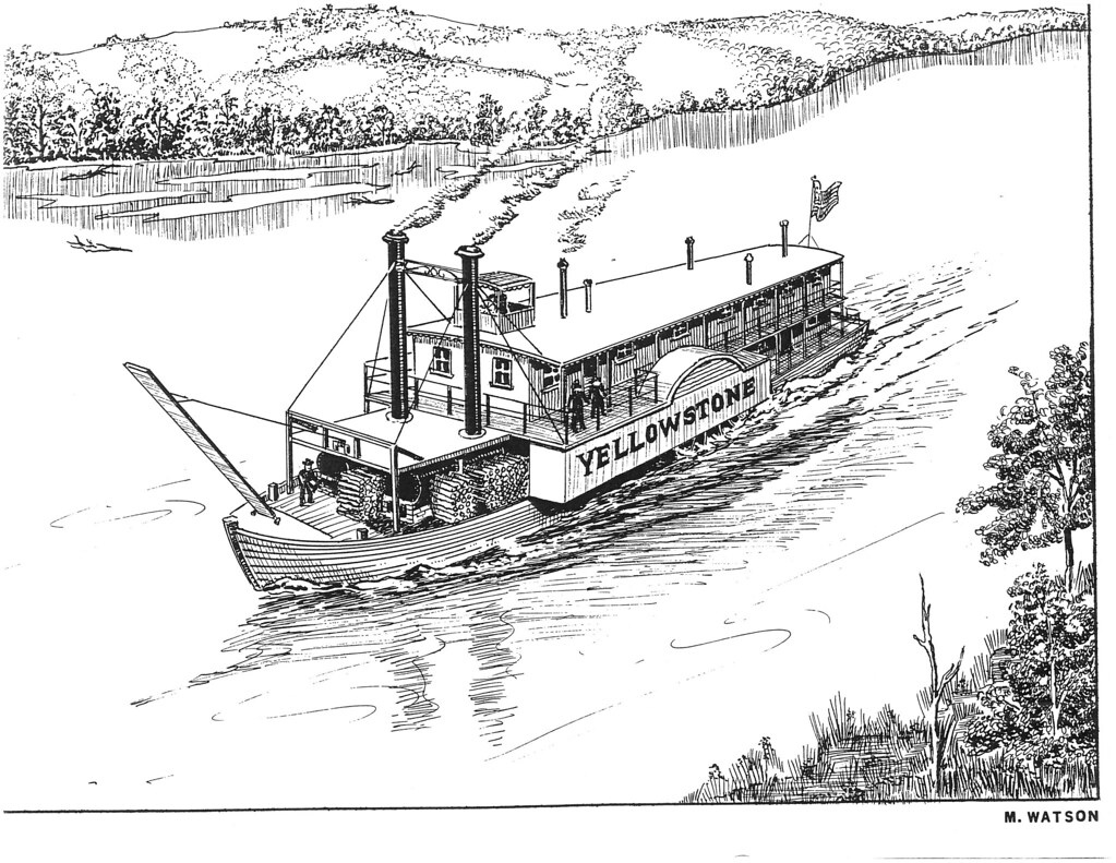 1023x791 steamboat yellowstone - Steamboat Drawing