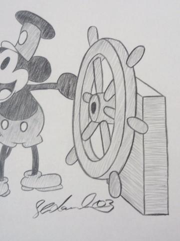 360x480 disney mickey mouse steamboat willie colored pencil - Steamboat Drawing