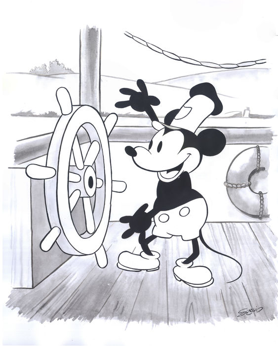 Steamboat Willie Drawing at Explore collection of