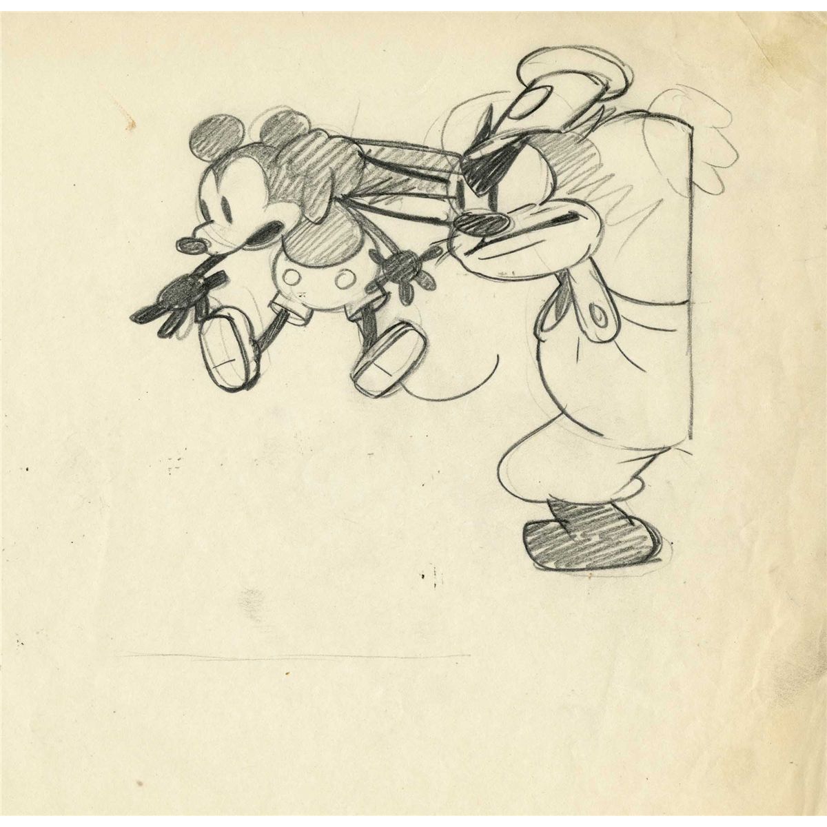 1200x1200 rare original layout drawing from steamboat willie - Steamboat Willie Drawing