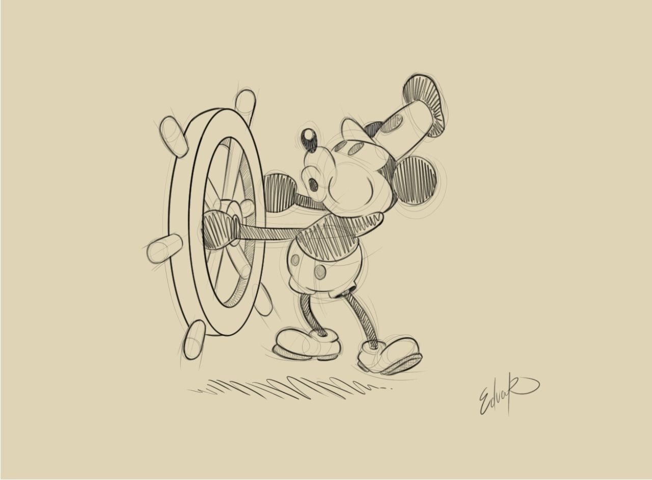 1280x942 steamboat mickey sketch disney drawings disney drawings - Steamboat Willie Drawing