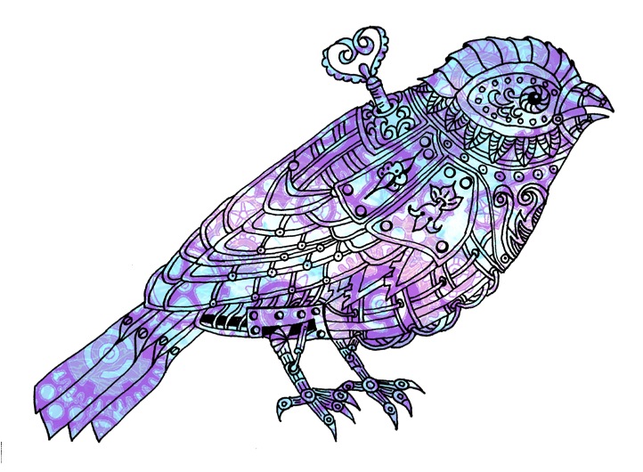 722x530 The Old Bird Creations Steampunk Birds - Steampunk Bird Drawing