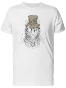 225x300 steampunk cat drawing men's tee image - Steampunk Cat Drawing