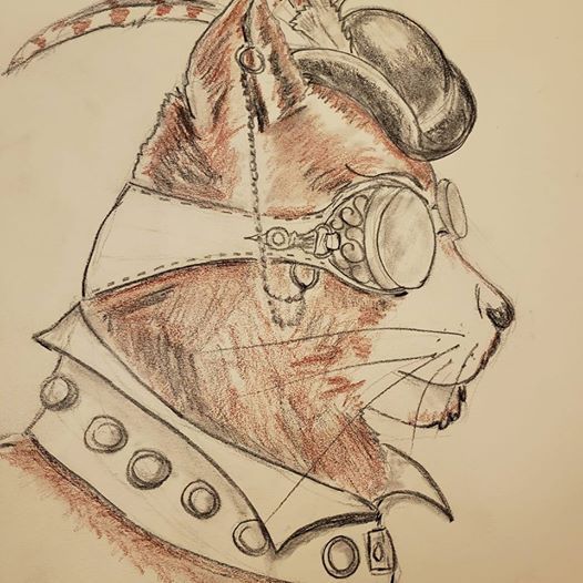 526x526 drawing class steampunk cat - Steampunk Cat Drawing