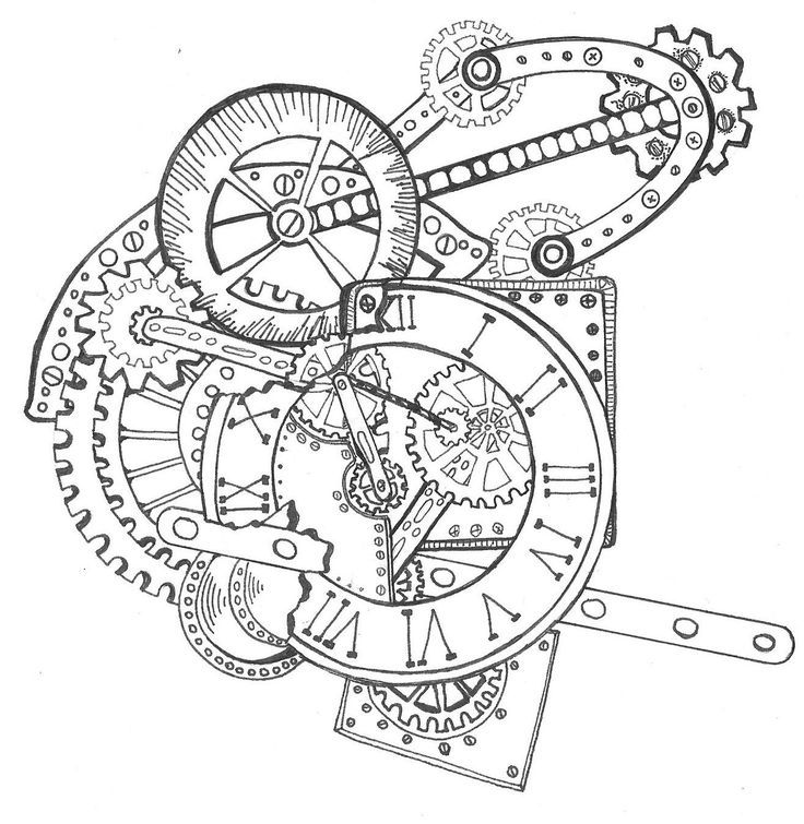 Steampunk Clock Drawing at PaintingValley.com | Explore collection of ...