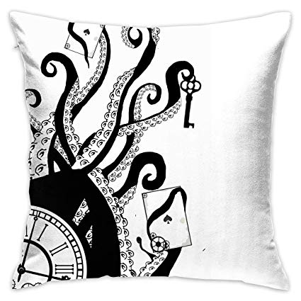 425x425 ancharpin steampunk clock drawing pillow case cover - Steampunk Clock Drawing