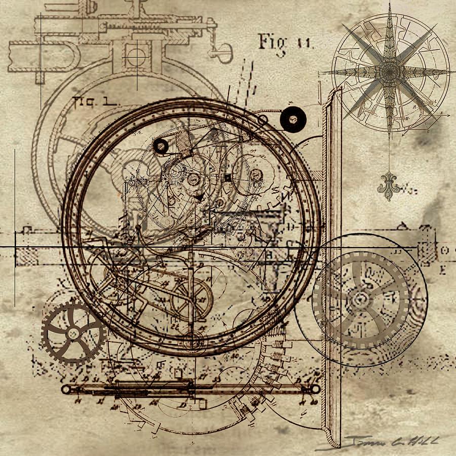 Steampunk Compass Drawing at PaintingValley.com | Explore collection of ...