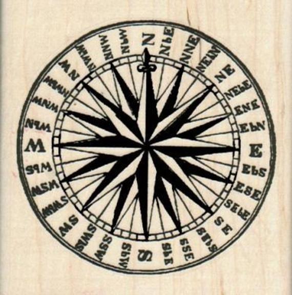 570x576 Steampunk Circle Direction Compass Rubber Stamps Place Cards Etsy - Steampunk Compass Drawing
