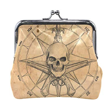 395x395 Kiss Lock Steampunk Compass Drawing Cute Coin Purse - Steampunk Compass Drawing