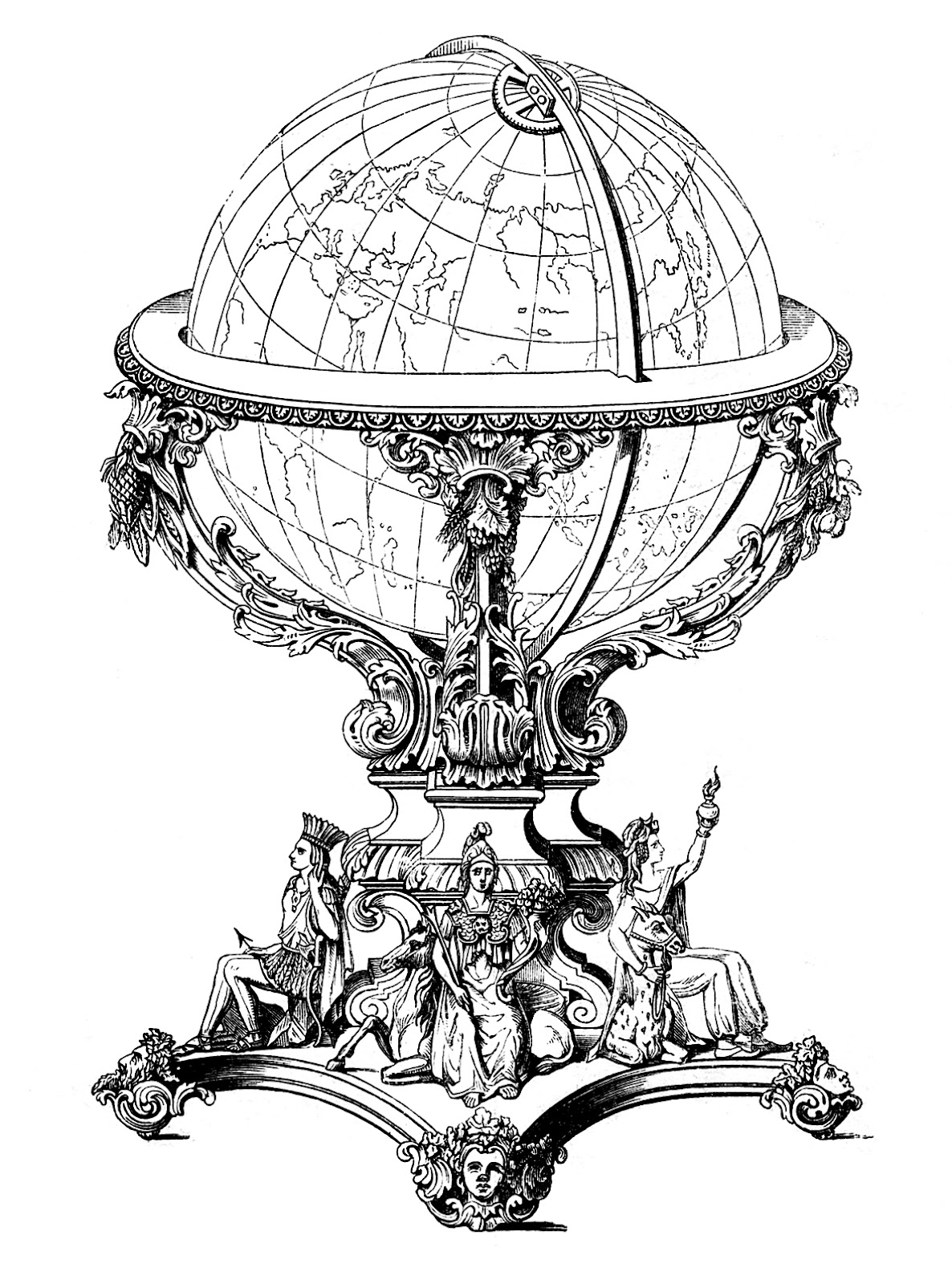 1186x1600 Ornate Globe - Steampunk Drawing Ideas