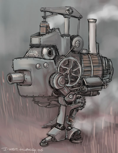 400x518 How To Draw Steampunk Machines - Steampunk Drawings