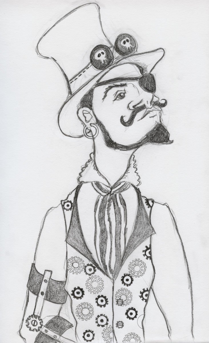 732x1200 Steampunk Pirate Booty Bad Drawings - Steampunk Drawings