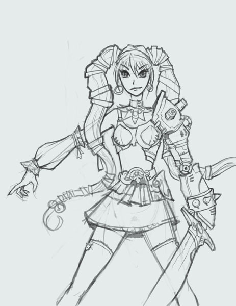 463x600 Learn How To Draw Step - Steampunk Girl Drawing