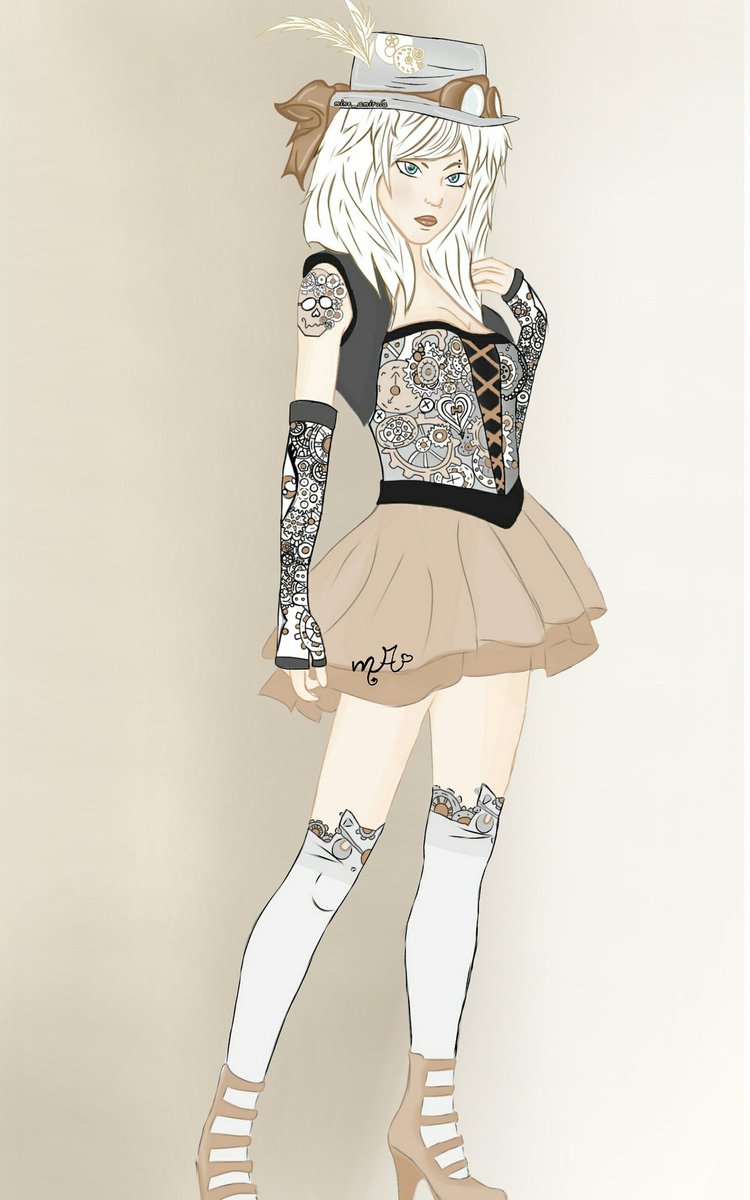 750x1200 mine noir on twitter my new draw, steampunk girl amilia! pls - Steampunk Girl Drawing