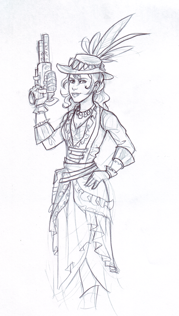 600x1056 Steampunk Girl - Steampunk Girl Drawing