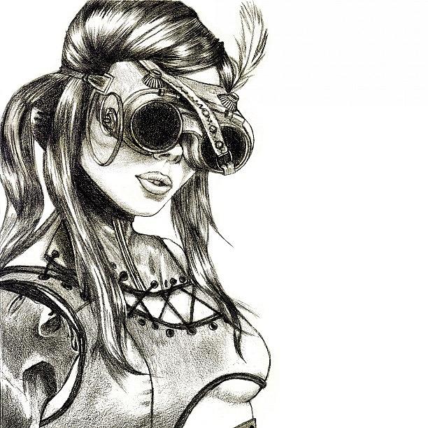 612x612 Steampunk Girl Photograph - Steampunk Girl Drawing
