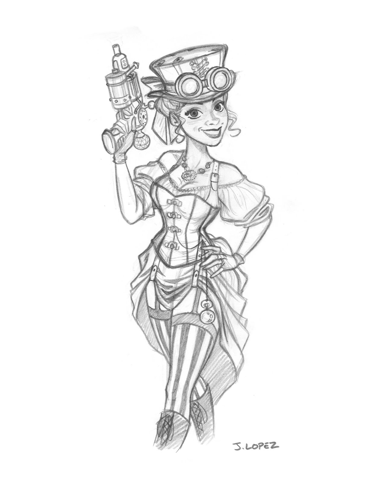 1236x1600 Princess Drawing Steampunk For Free Download - Steampunk Girl Drawing