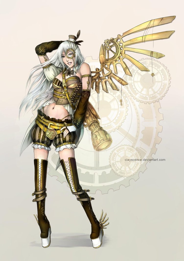 752x1063 Steampunk Girl - Steampunk Girl Drawing