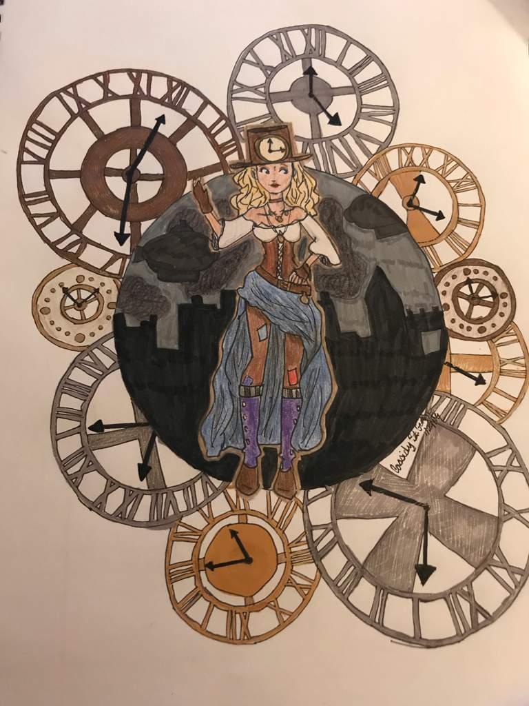 768x1024 Steampunkclockwork Girl Drawing Steampunk Amino - Steampunk Girl Drawing
