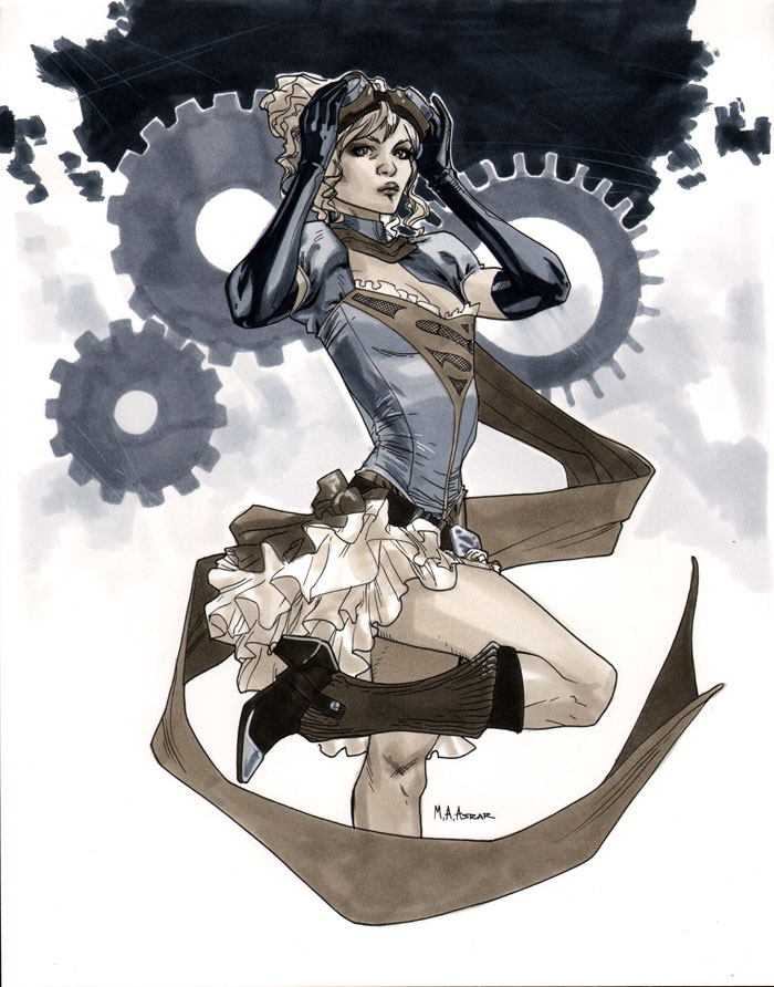 700x892 Steampunk, Girl, Art, Draw, Drawing - Steampunk Girl Drawing
