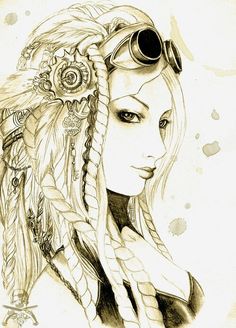 236x328 best steampunk drawings images steampunk drawing, drawings - Steampunk Girl Drawing