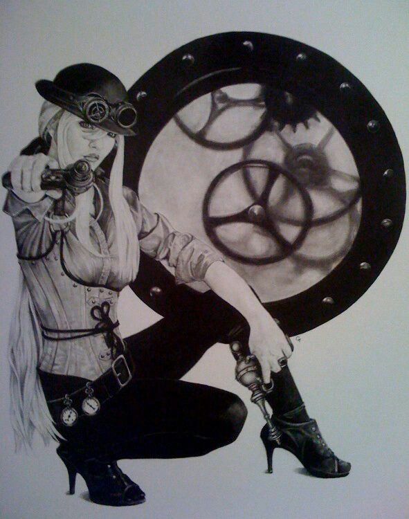 591x750 cool steampunk girl drawing steampunk encore - Steampunk Girl Drawing