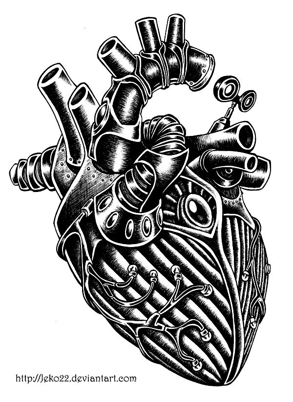 600x825 Hand Drawing Steampunk For Free Download - Steampunk Heart Drawing