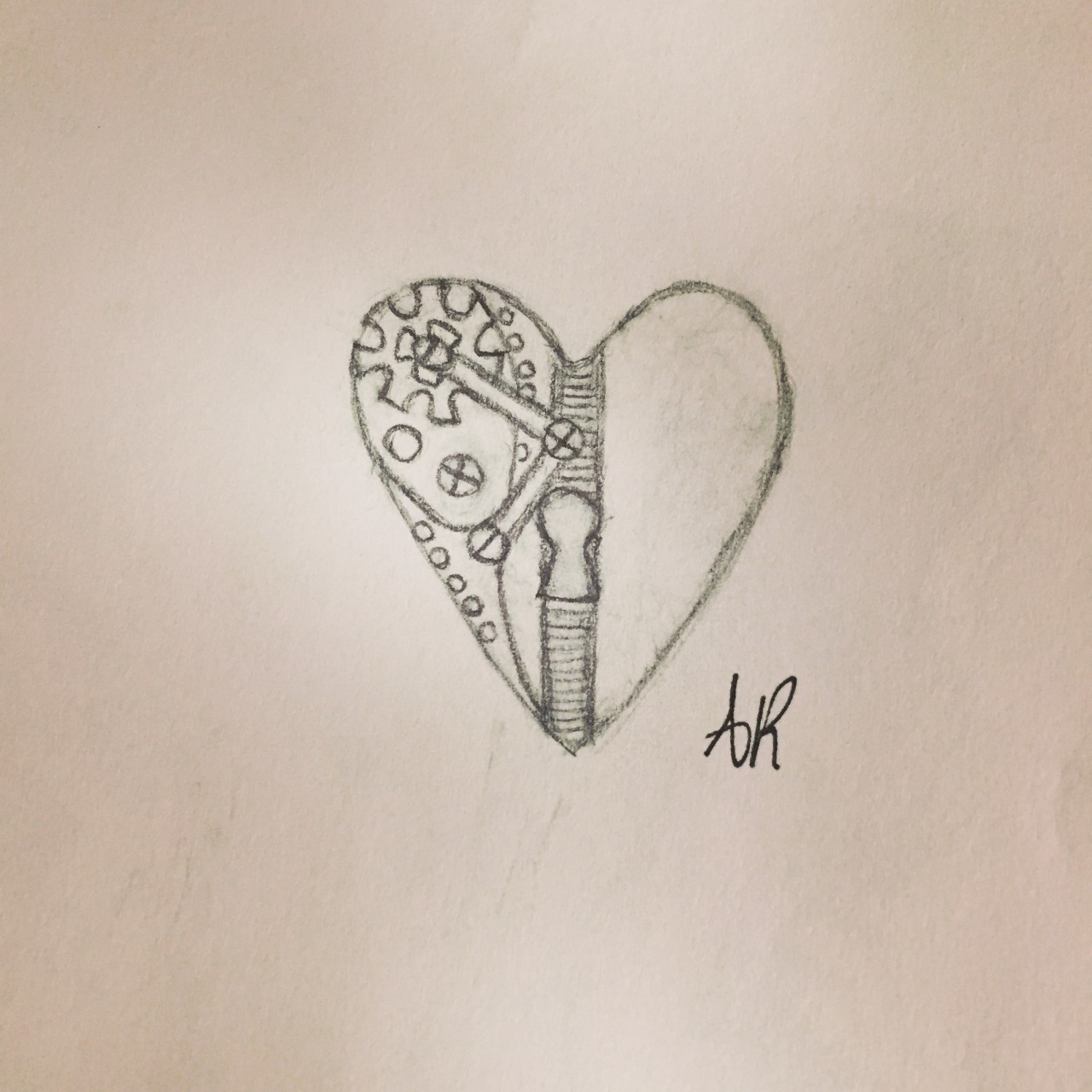 1280x1280 Steampunk Heart Tattoo - Steampunk Heart Drawing