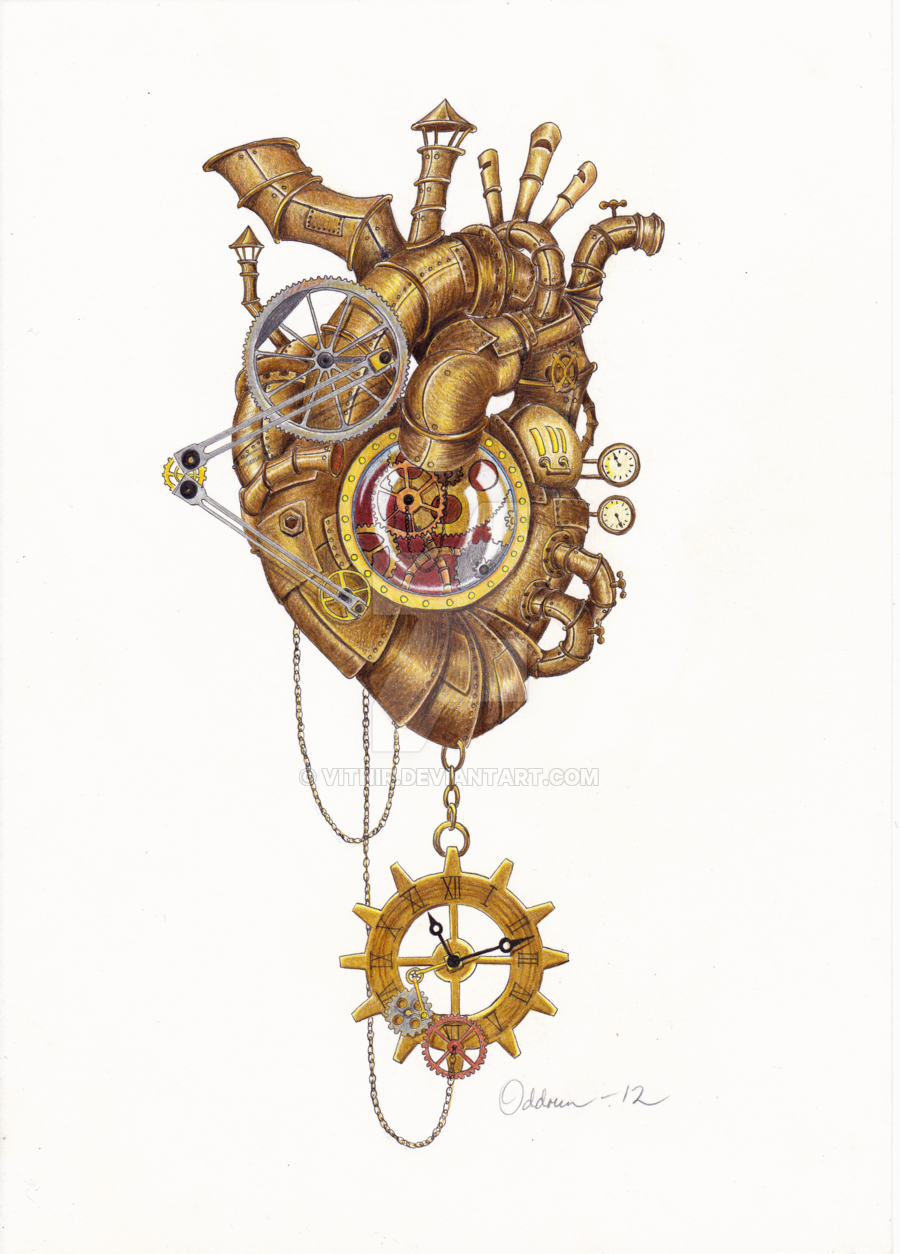 900x1254 Steampunk Heart - Steampunk Heart Drawing