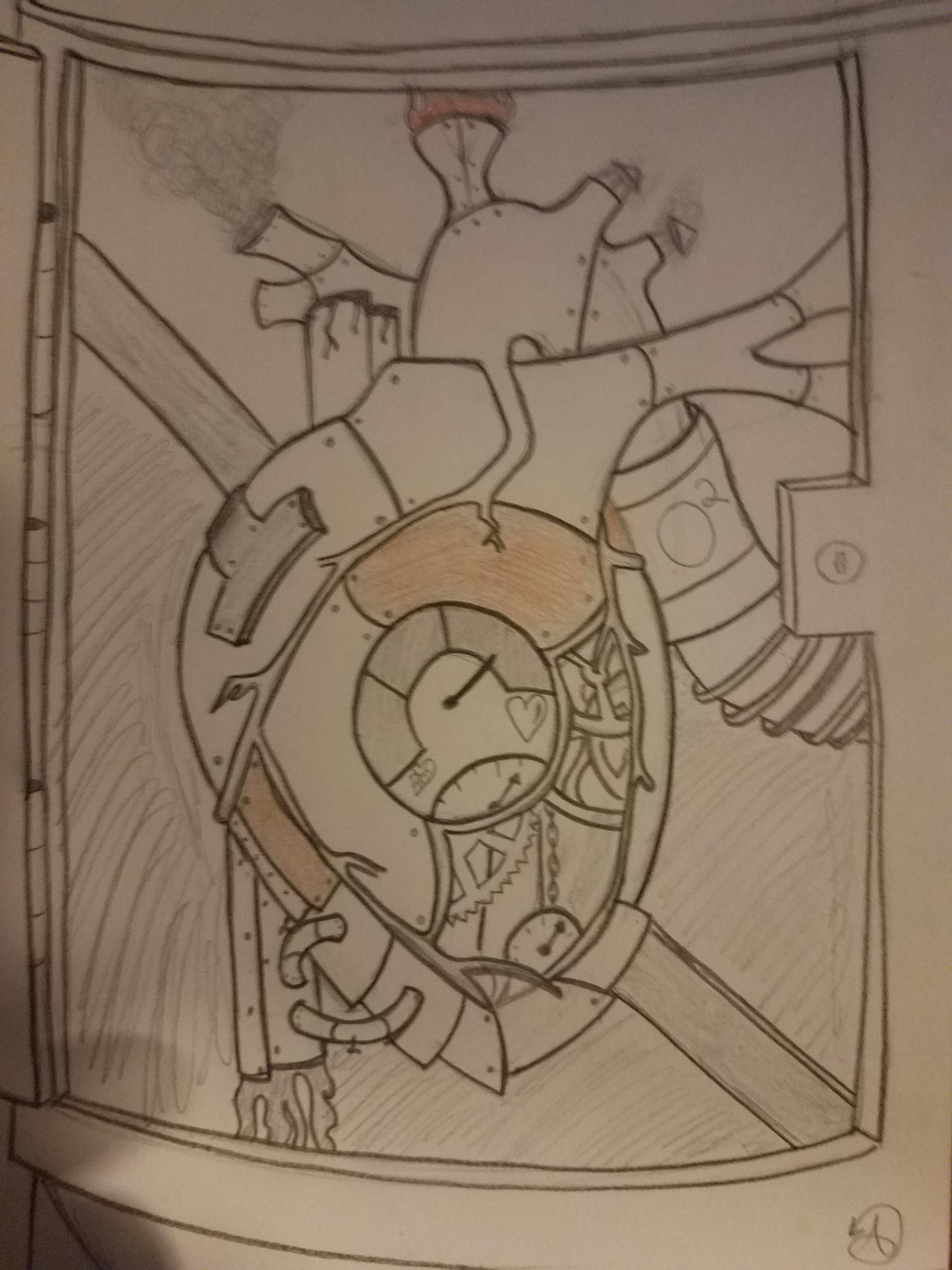 3024x4032 steampunk heart started normally, but i thought that was boring - Steampunk Heart Drawing