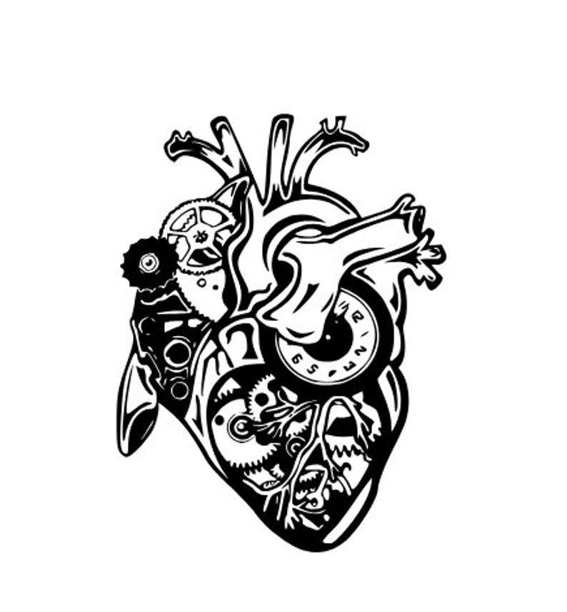 794x858 steampunk anatomically correct heart for cricut etsy - Steampunk Heart Drawing