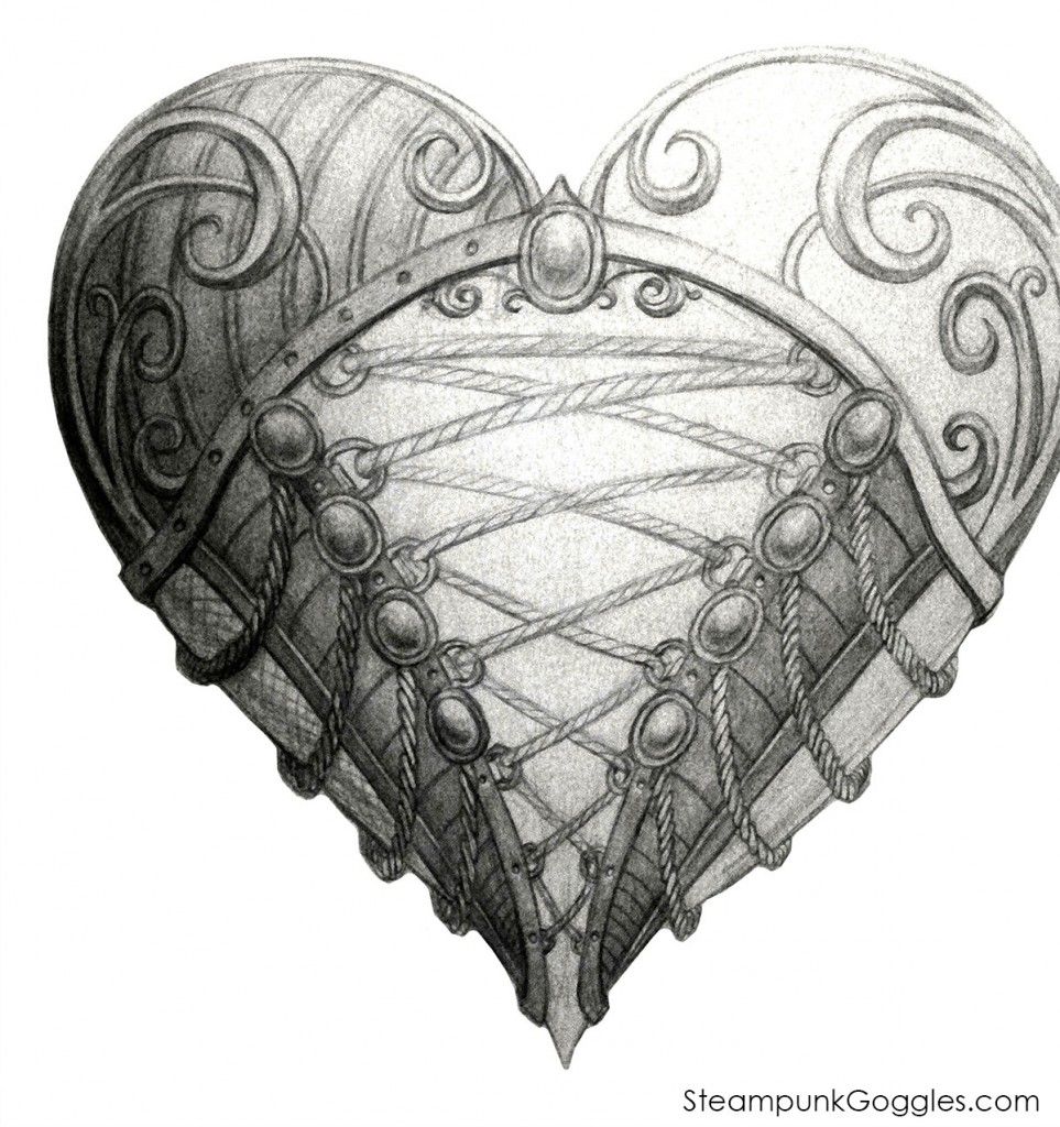 963x1024 steampunkgoggles heart ace sketch - Steampunk Heart Drawing